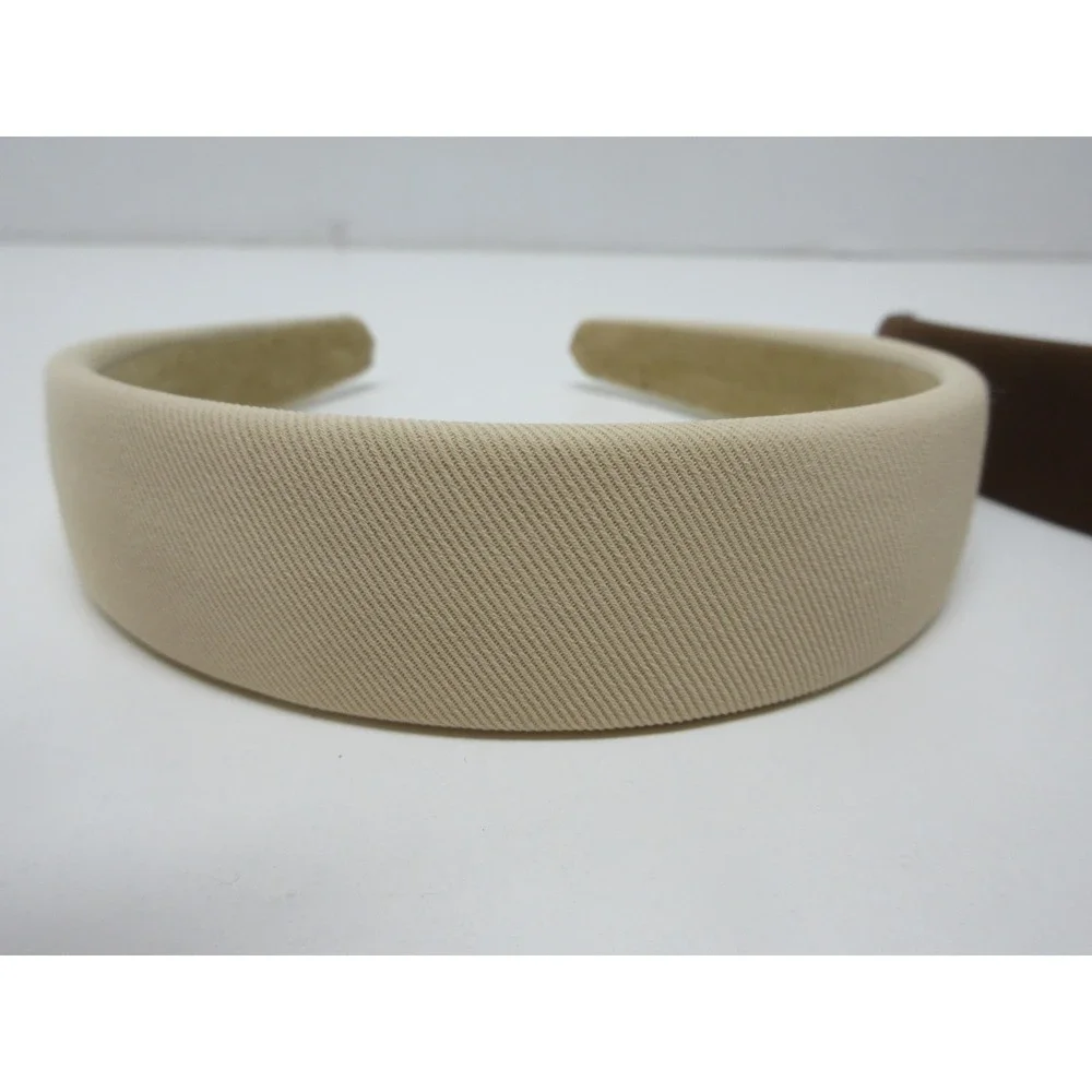 DRESHOW Wide Headbands Set Of 3 Women Beige Black Cream Solid Non Slip Classic